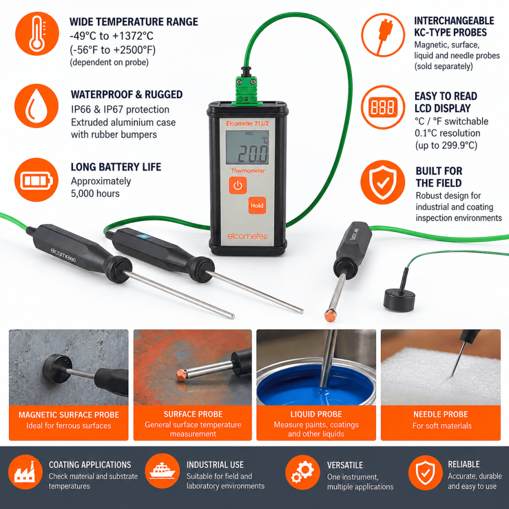 Elcometer 213_2 Digital Waterproof Thermometer